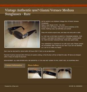 Vintage Authentic 90s? Gianni Versace Medusa Sunglasses   Rare  