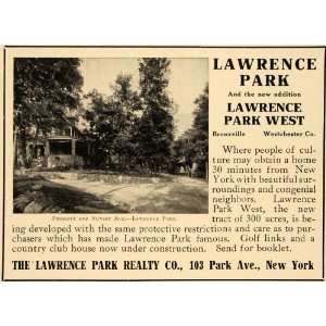  1909 Ad Lawrence Park West Realty Prescott Sunset Ave 
