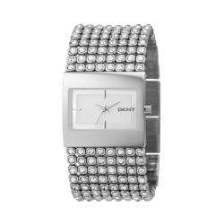 DKNY Womens Crystal Accent Stainless Steel Watch  Overstock
