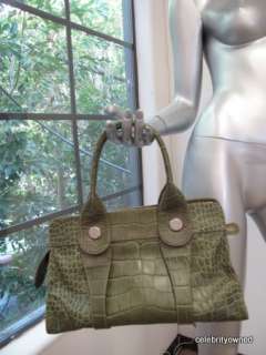 Marni Green Stamped Croc Leather Tote  