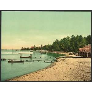   Beach,pier,wharf,Harbor Point,Lake Michigan,MI,c1902: Home & Kitchen