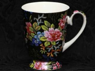 This is new STECHCOL GRACIE bone china footed mug, in the BLACK CORAL 