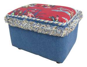 Angel Song Red Cowboy Upholstered ToyBox Ottoman NEW  