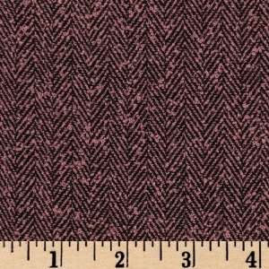   Blend Lightweight Suiting Herringbone Pink/Black Fabric By The Yard