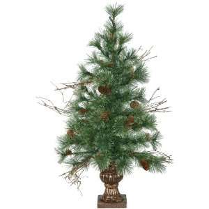  3 Pre Lit Potted Mixed Fir Christmas Tree   Clear Lights 