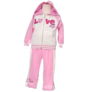   Clothes Pink Love Jogging Suit Outfit Girl 12 24M: Royal Wear: Baby