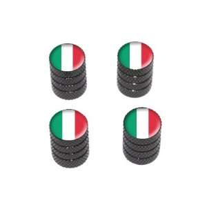 Italy Italian Flag   Tire Rim Valve Stem Caps   Black 