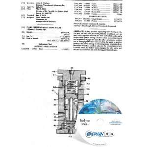    NEW Patent CD for FLUID PRESSURE REGULATING VALVE 