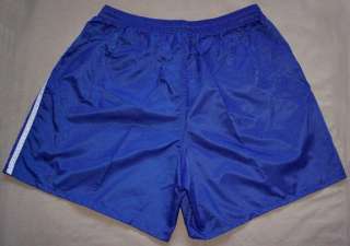 Blue w/White Stripe Nylon Soccer Shorts   XL *NEW*  