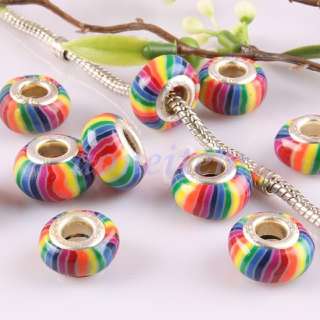   Polymer Clay Big Hole Beads Fit European Style Bracelet&Chain Chain