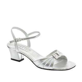 Shala Silver Dress Low Heel Bridal Shoes 