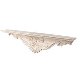   Midwest CBK Whitewashed Wood Carved Wall Shelf