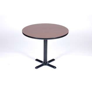   Table with X Base and Column   Diameter 42 Round, Color Cherry