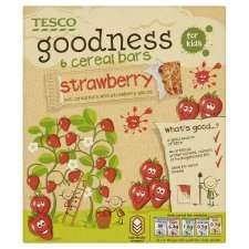Tesco Goodness Cereal Bar Strawberry 6Pk   Groceries   Tesco Groceries