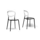   Studio Minotti Set of 2 18H Acrylic Modern Dining Chairs   Clear