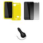 EMPIRE for HTC Holiday Case Silicone Yellow+Retractable Charger+Screen 