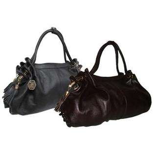 American Procurement Musette Leather Handbag   Dark Brown at 