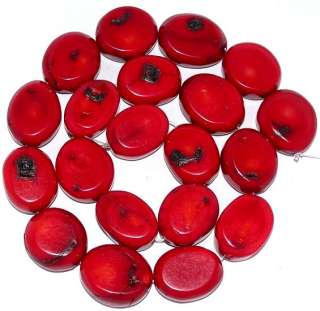 NEW RED CORAL GEMSTONES NUGGET OVAL Loose Beads  