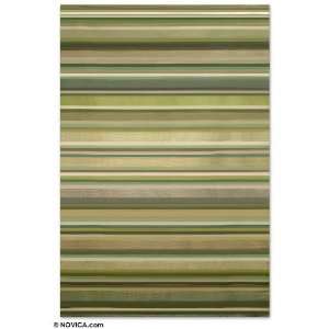  Wool and cotton rug, Green Oasis (5x8): Home & Kitchen