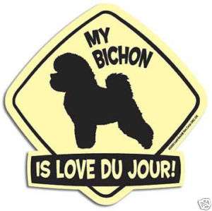 BICHON FRISE Dog Wag Tag CAR MAGNET Love Du Jour NEW  