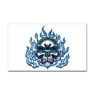  Sticker (Rectangle) Skull in Blue Flames 