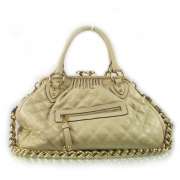 MARC JACOBS Quilted Leather STAM Bag Almond MJ  