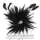 black feather corsage safety pin brooch hair hat clip clamp