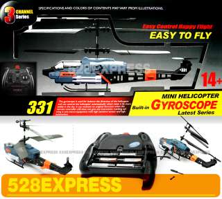 New Toy 3CH Mini Gyro Remote Control Helicopter 331  