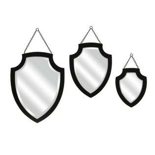 Lighting Business 47316 3 Crestly Black Wall Mirror   Set of 3 at 