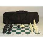Worldwise Imports Tournament Chess Set and Black Canvas Bag with 4 