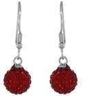   red disco crystal ball stud earrings for children women fashionearring