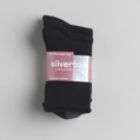 Silvertoe Womens 3 Pack Solid Cotton Roll Top Socks