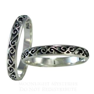   Sterling Silver Celtic Motif Band Ring sz 4 15 SS Irish Jewelry  