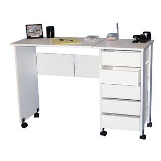   Horizon Hideaway Mobile Desk And Craft Table White 