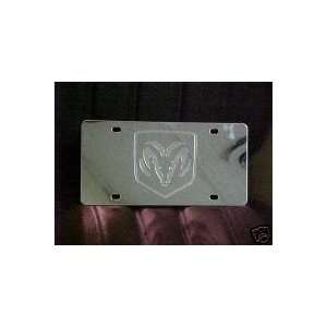   CLEAR RAM LICENSE PLATE TAG STAINLESS STEEL POLISH TO A CHROME FINISH