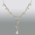   (TM) 2.42 ctw Cubic Zirconia and Sterling Silver Floral Drop Necklace