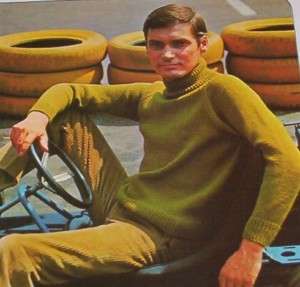 Retro Style Mens Turtleneck Sweater Knitting Pattern  