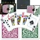 Copag™ Poker Size JUMBO Index   Green*Burgundy Setup