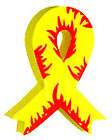 FIREFIGHTER FLAMES CAR ANTENNA TOPPER. FLAMING COMMEMORATIVE YELLOW 