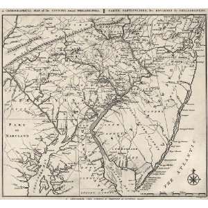  Antique Map of Philadelphia, New Jersey, and Pennsylvania 