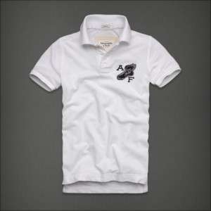 NWT Abercrombie & Fitch Polo Shirt M Mens white  