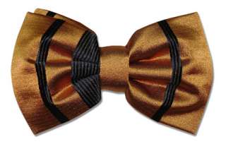 Mens BowTie Gold & Black WOVEN Bow Tie for Tux or Suit  
