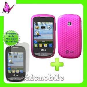 Screen Shield + PINK TPU Case Cover 4 TRACFONE LG 800G  
