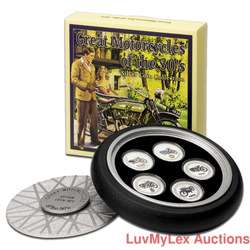 OZ SILVER COIN SET GREAT MOTORCYCLES OF THE 1930s  