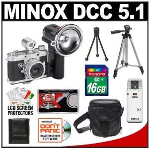 Minox DCC 5.1 Classic Digital Camera with Minox Classic Flash + 16GB 