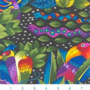  45 Wide Laurel Burch Jungle Songs Jungle Song Fabric By 