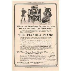 1908 Aeolian Pianola Piano Play When Vacation Over Print 