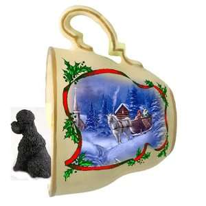   Poodle Sport cut Christmas Ornament Sleigh Ride Tea Cup