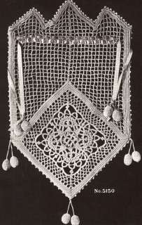   No 6 Novelty Filet Vintage Crochet Pattern Book Yokes Opera Bag  