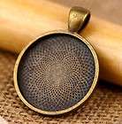   Bronze Plated Cabochon Setting Pendant Trays Inner dia.25mm b89d